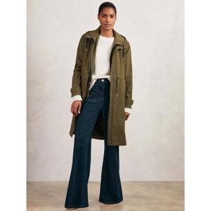 REISS Alizeh Removable-Hood Parka Rain Coat